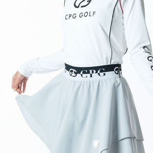 フレアメッシュレイヤードスコート