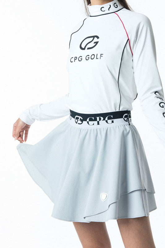 フレアメッシュレイヤードスコート