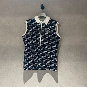 【Sample】バイアスロゴプリントスリーブレスポロ　WOMEN