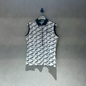 【Sample】バイアスロゴプリントスリーブレスポロ　WOMEN