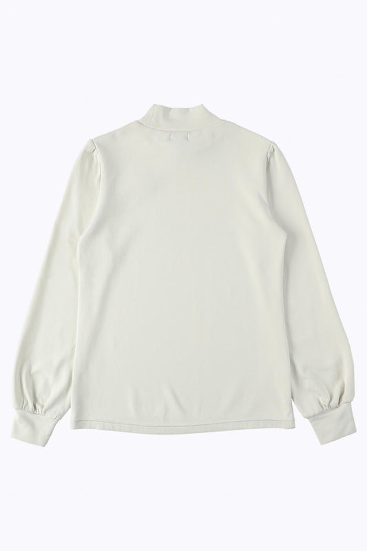 バルーンスリーブモックネック