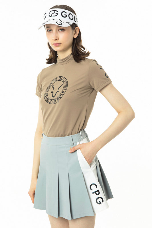 ロゴプリントモックネックショートスリーブ  CPGゴルフ レディース 半袖 Tシャツ ゴルフウェア