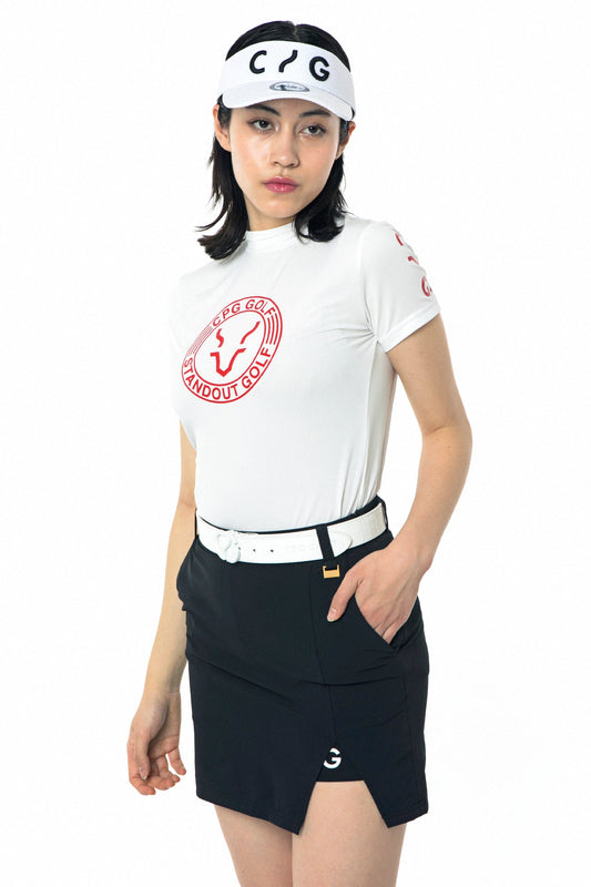 ロゴプリントモックネックショートスリーブ  CPGゴルフ レディース 半袖 Tシャツ ゴルフウェア
