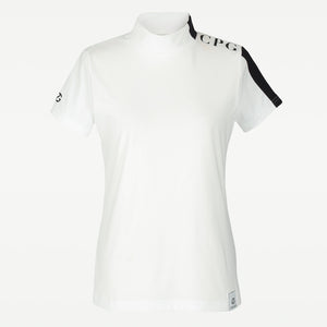 【9월 9일 이후 출하】 스탠드 넥 원 사이드 전환 라인 SS(쇼트 슬리브)