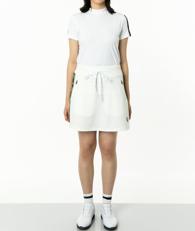 【9월 9일 이후 출하】 스탠드 넥 원 사이드 전환 라인 SS(쇼트 슬리브)