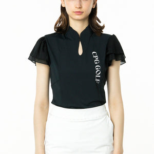 マオカラー袖シフォンSS