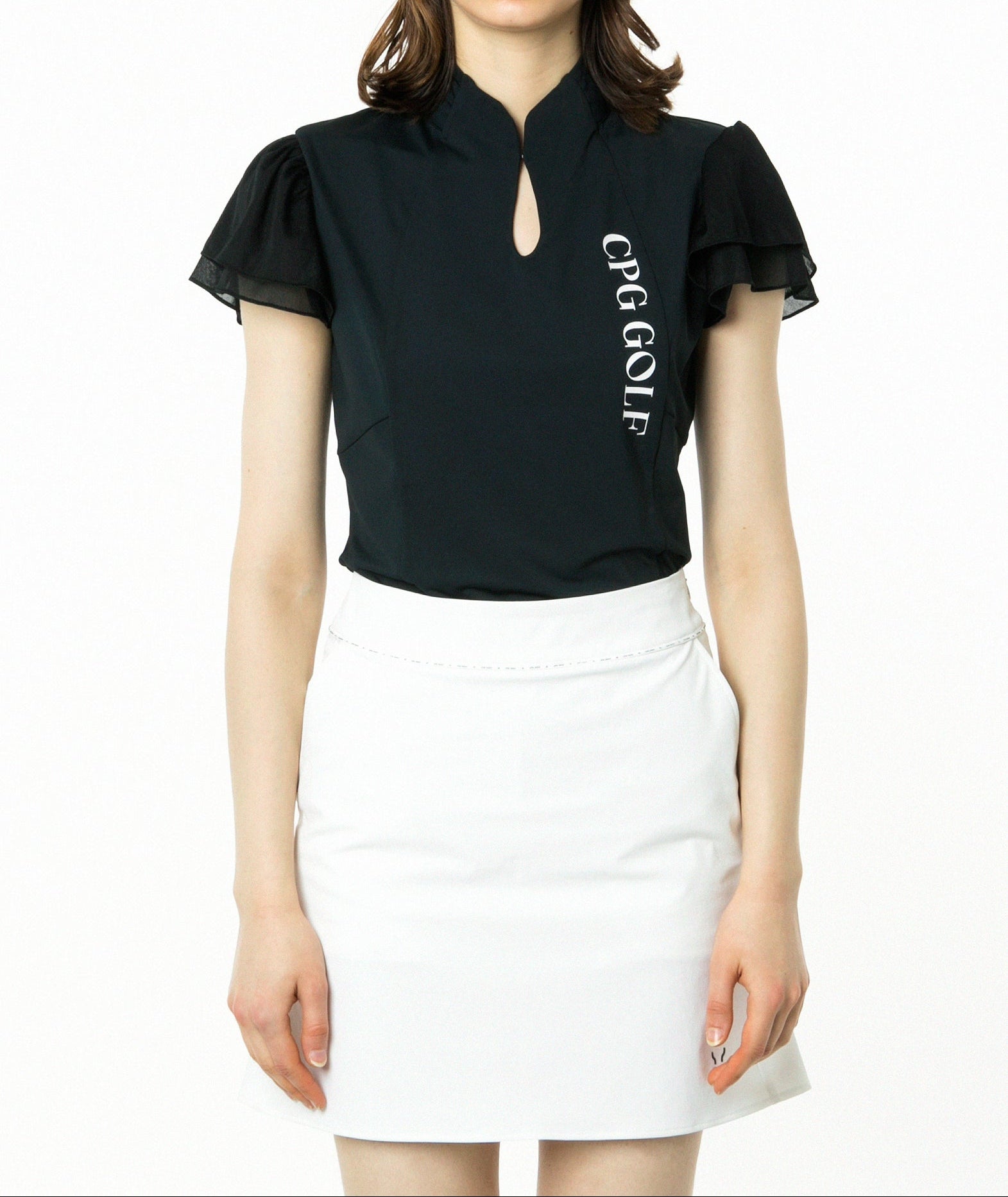 マオカラー袖シフォンSS