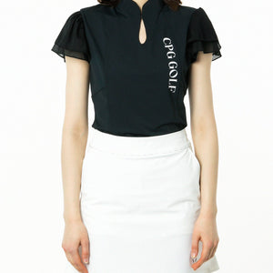 マオカラー袖シフォンSS