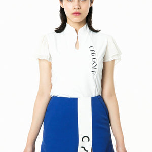 マオカラー袖シフォンSS