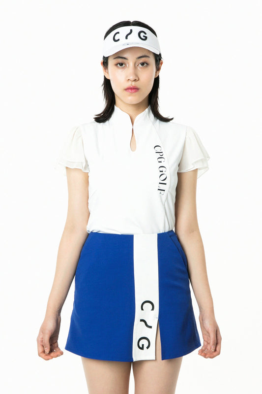 マオカラー袖シフォンSS