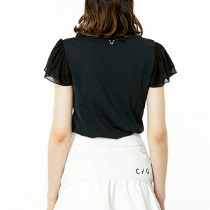 マオカラー袖シフォンSS