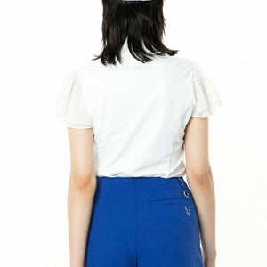 マオカラー袖シフォンSS