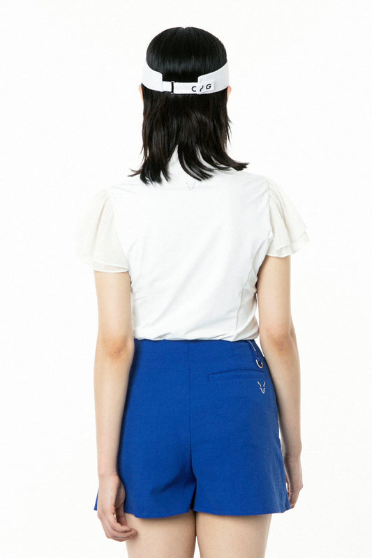 マオカラー袖シフォンSS