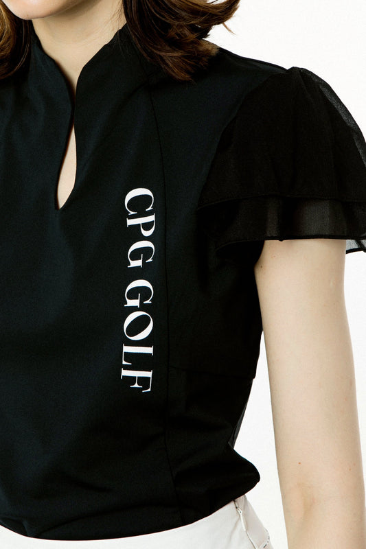 マオカラー袖シフォンSS