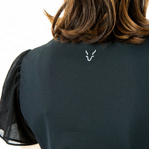 マオカラー袖シフォンSS