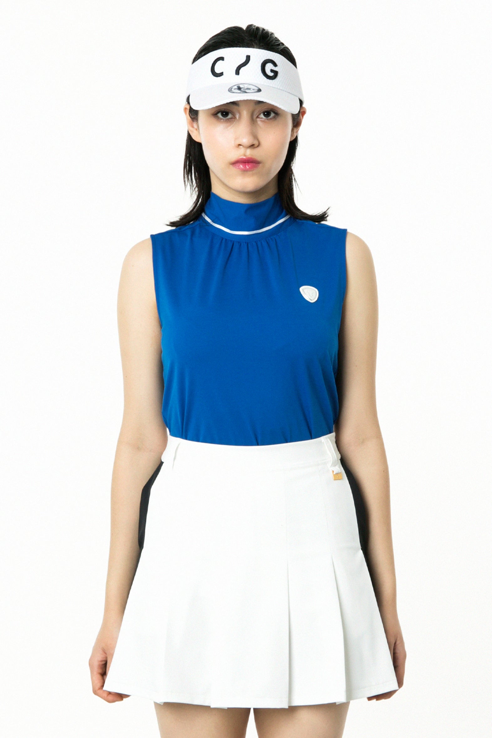 【Sample】リボンタイ付きノースリーブシャツ