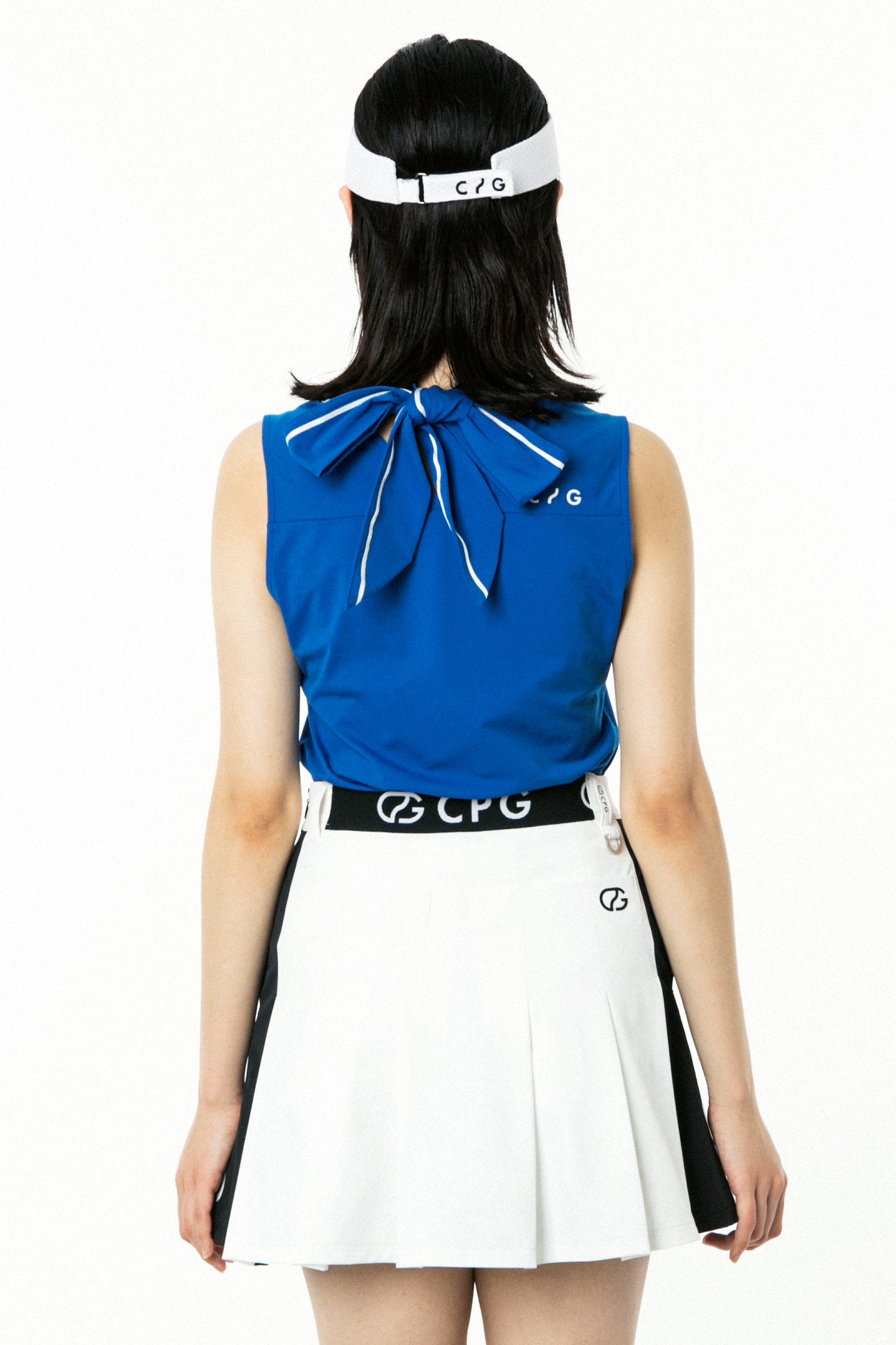 【Sample】リボンタイ付きノースリーブシャツ