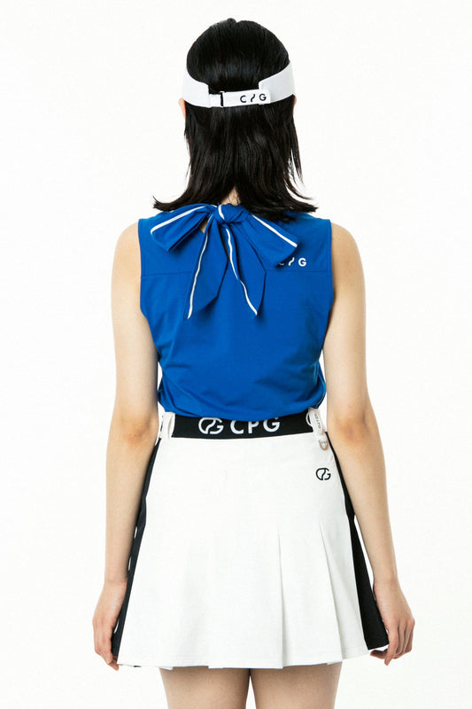 リボンタイ付きノースリーブシャツ