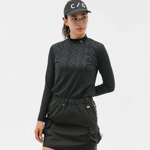 【Sample】モックネックロゴプリントLS