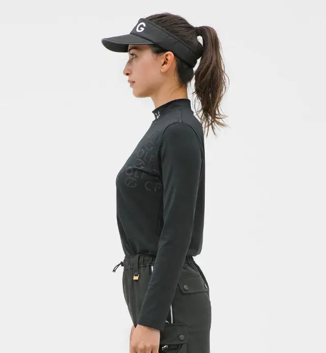 【Sample】モックネックロゴプリントLS