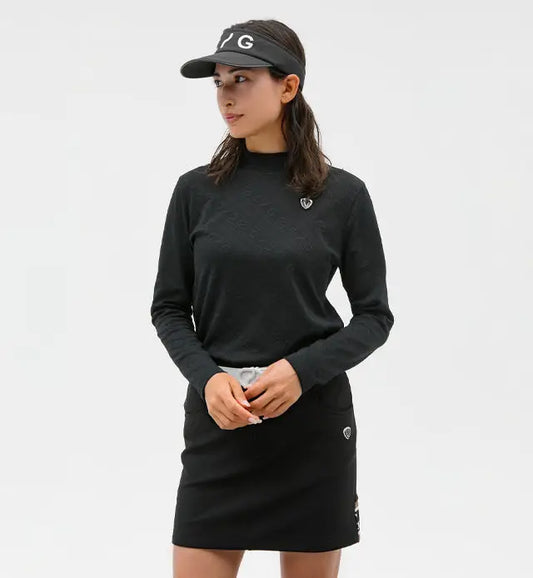 【Sample】ロゴジャガード柄モックネックLS