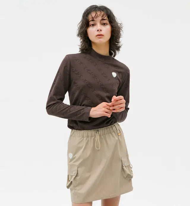 【Sample】ロゴジャガード柄モックネックLS