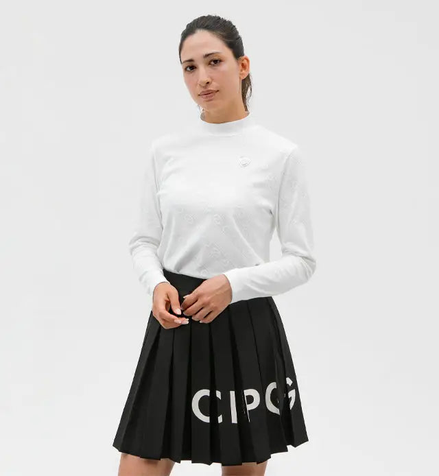 【Sample】ロゴジャガード柄モックネックLS