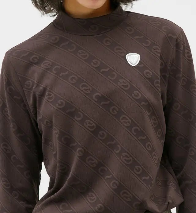 【Sample】ロゴジャガード柄モックネックLS