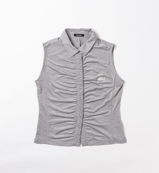 【26SS 新作】Front Gathered No Sleeve POLO -sample-