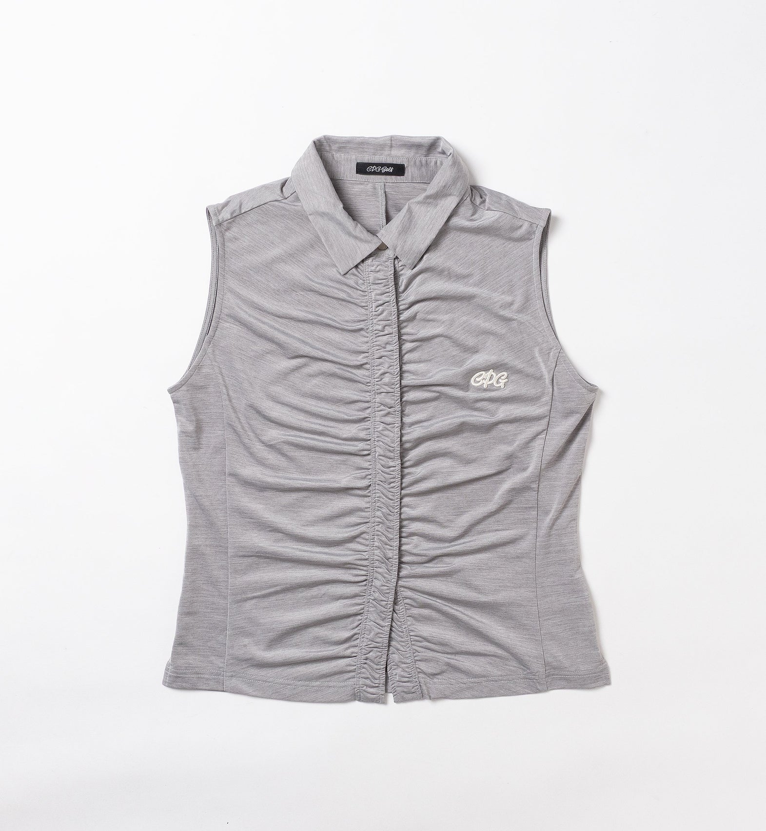 【26SS 新作】Front Gathered No Sleeve POLO -sample-