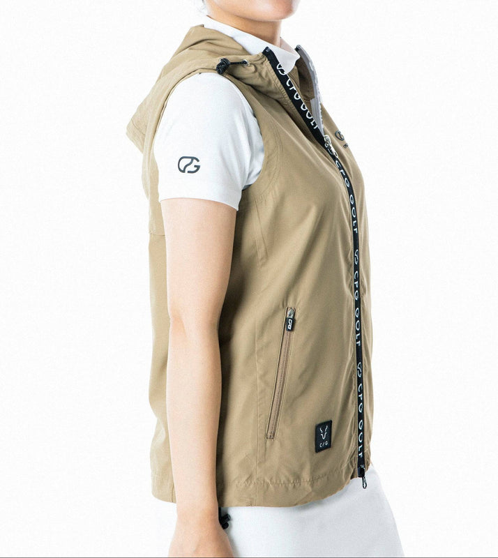 ライン切り替えウインドベスト CPGゴルフ ノースリーブ アウター レディース ゴルフウェア