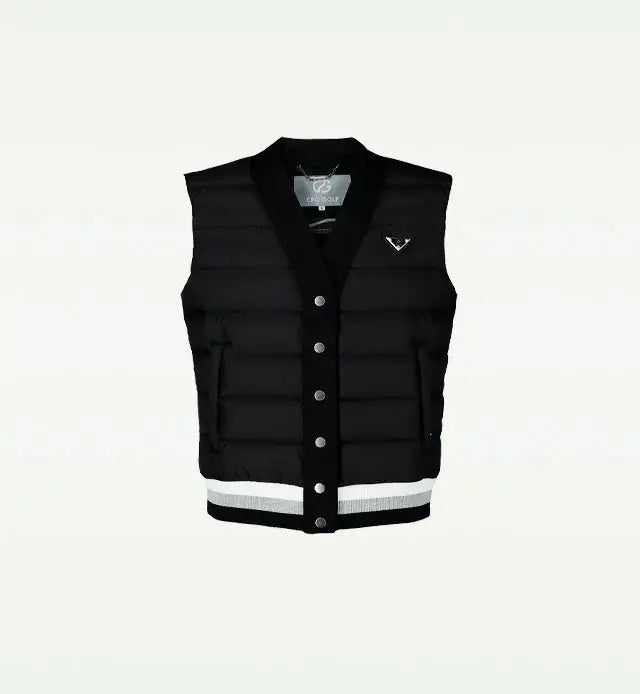 【Sample】ダウン×背中ニットミディアムロング丈ベスト
