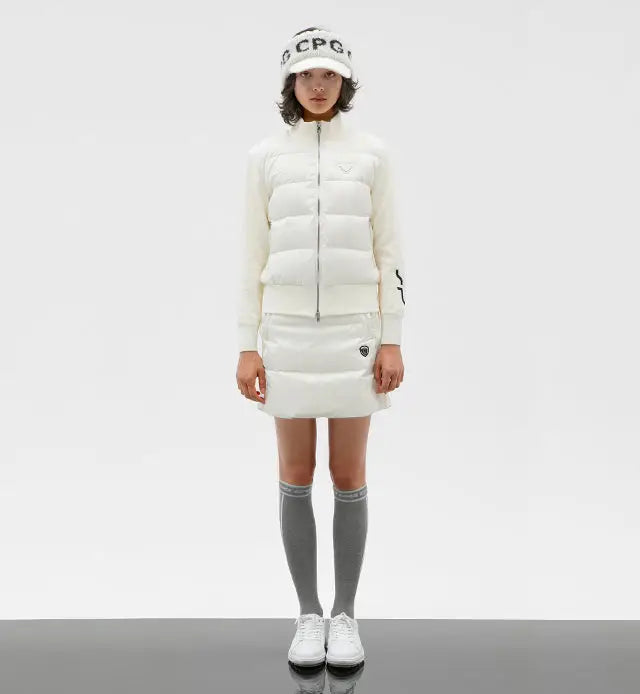 ダウン×袖ニットブルゾン
