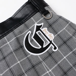 【new arrival】ストレッチフェイクレザーショートパンツ×オックスチェック巻きスカート３ＷＡＹボトムス-SAMPLE-