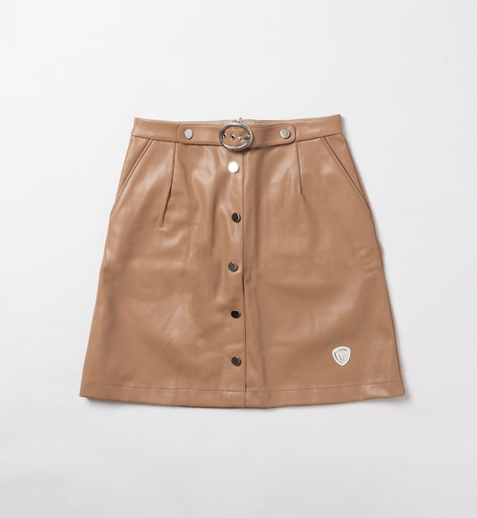 【new arrival】ベルト付きフェイクレザーストレッチスカート-SAMPLE-