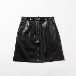 【new arrival】ベルト付きフェイクレザーストレッチスカート-SAMPLE-