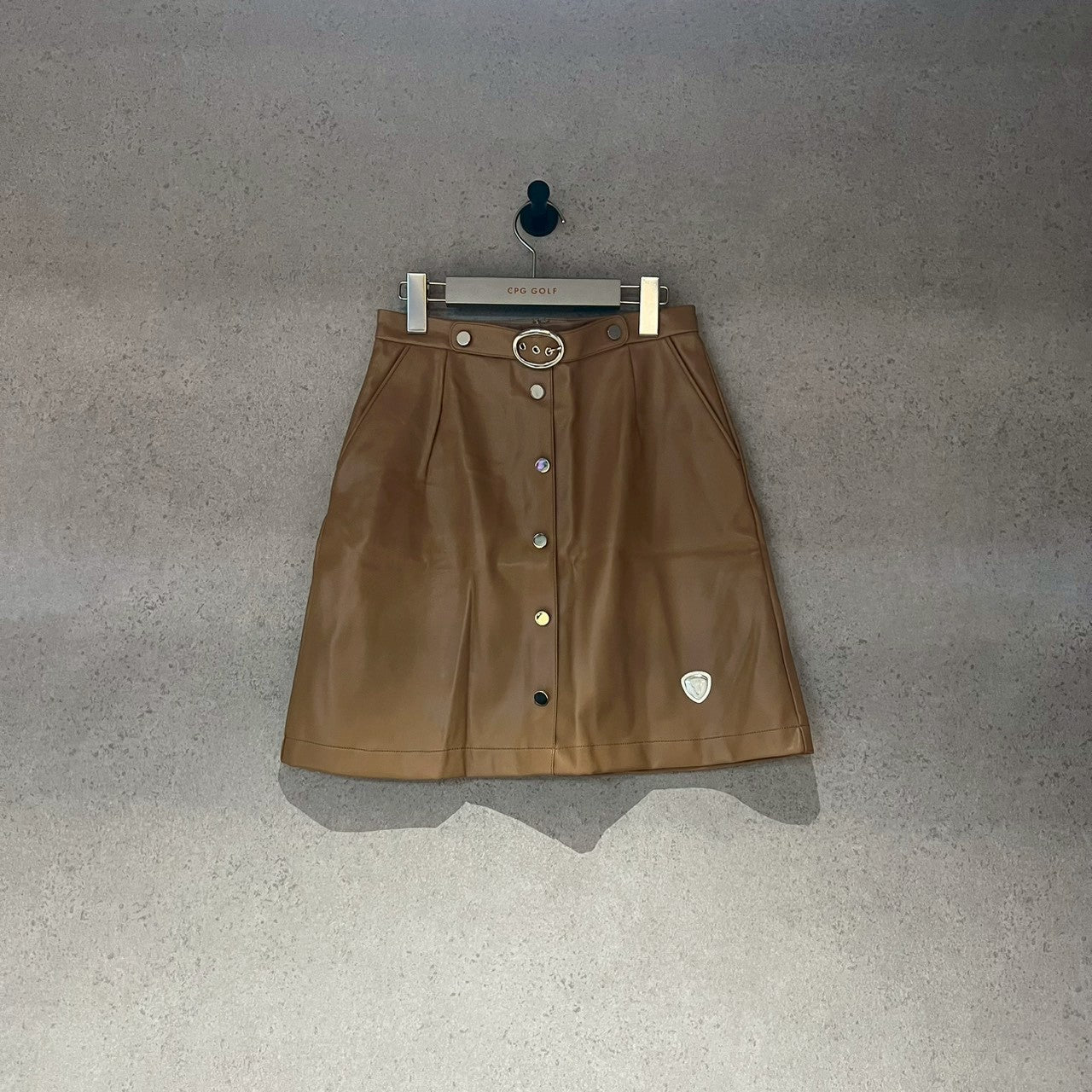 【Sample】ベルト付きフェイクレザーストレッチスカート