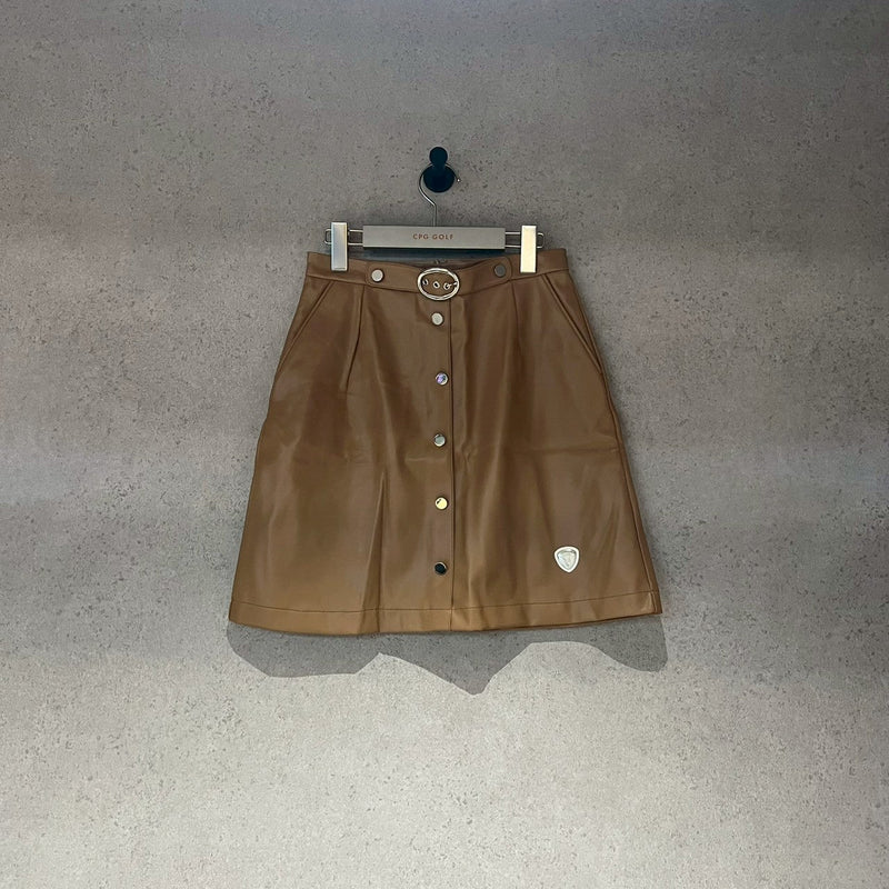 【Sample】ベルト付きフェイクレザーストレッチスカート