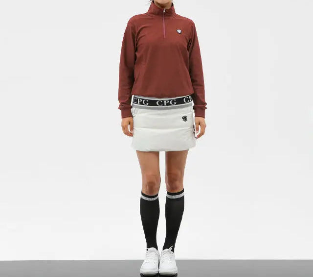 共地ベルト付きダウンスカート脇ニット -sample-