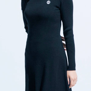 【Sample】ハイネックフレアニットワンピース