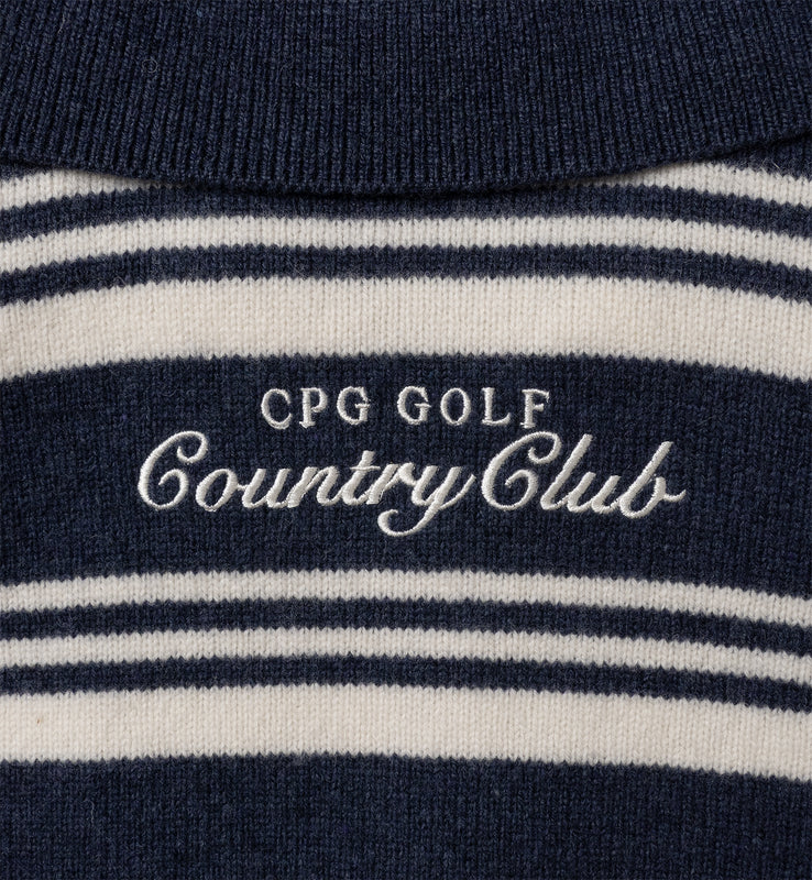 BORDER POLO ZIP LS-SAMPLE-