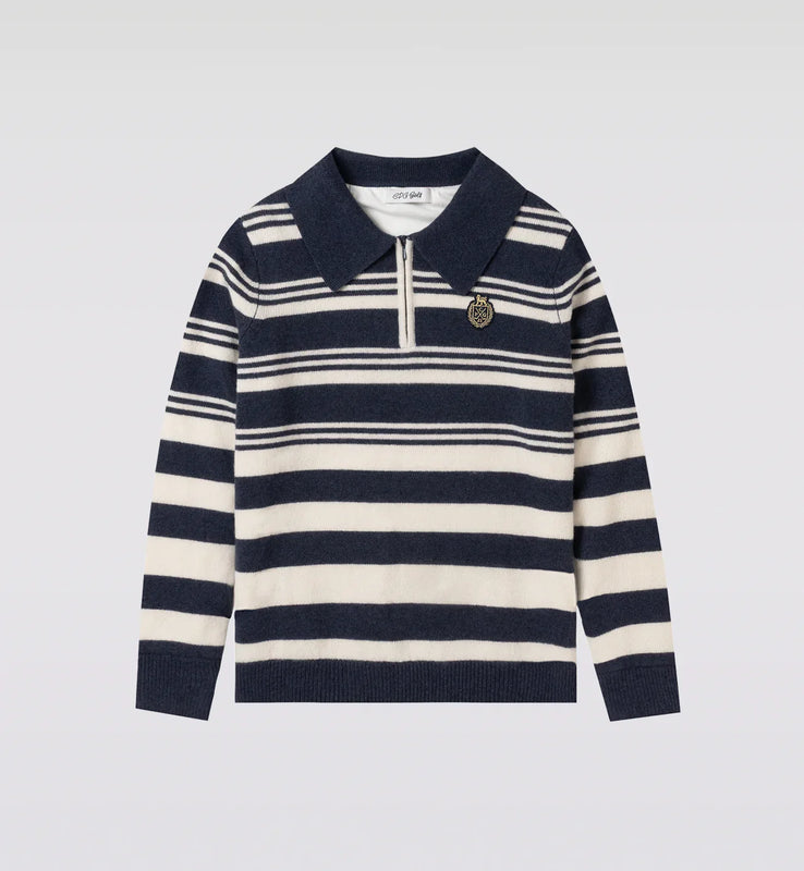 【Sample】BORDER POLO ZIP LS