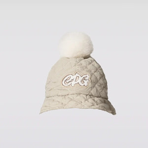 【new arrival】NYLON QUILTING BUCKET HAT WITH POMPOM-SAMPLE-