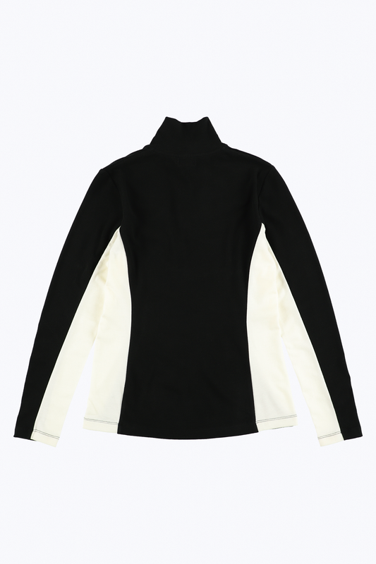 ハイネックバイカラーモックネック