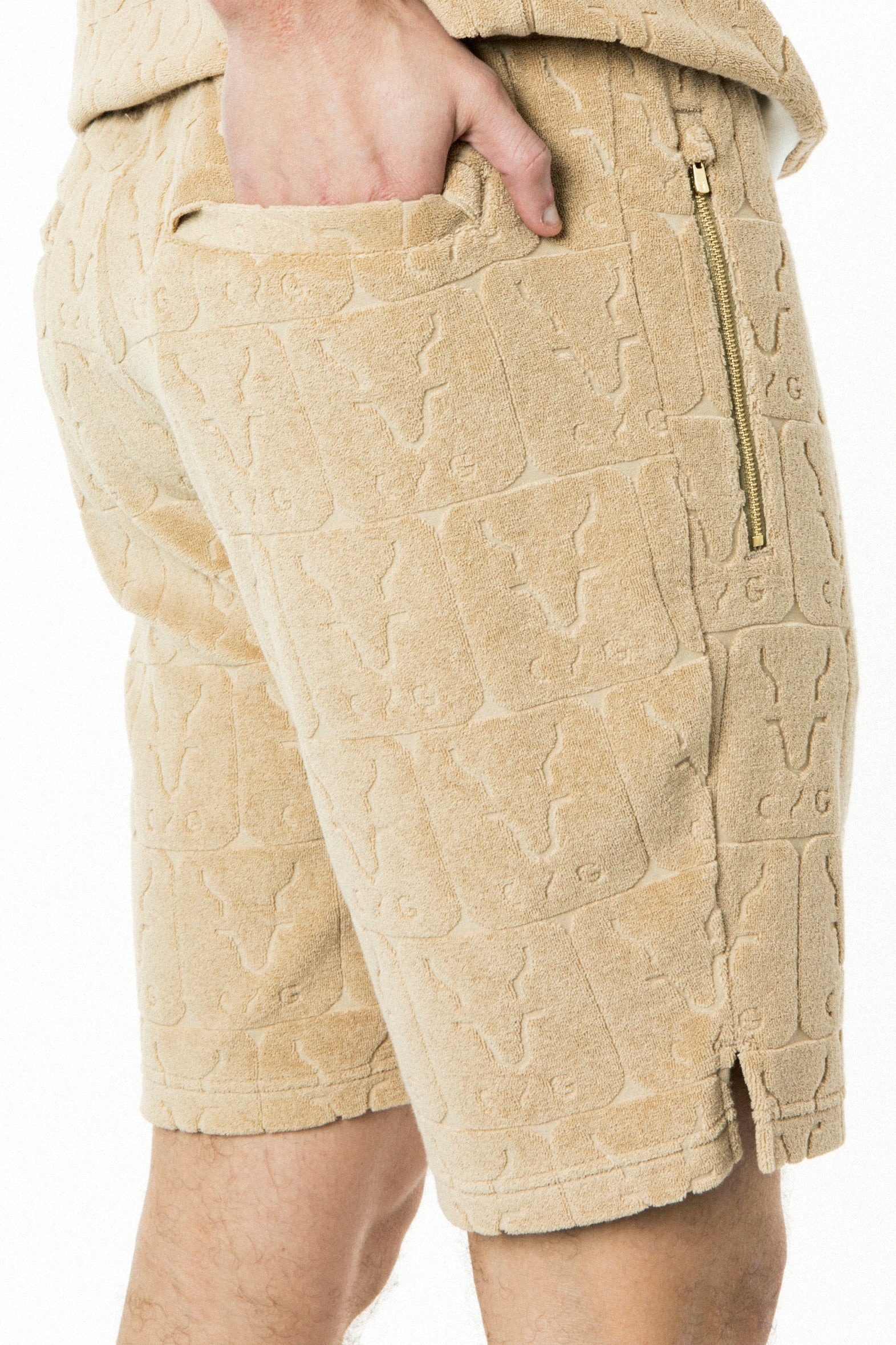 【Sample】ロゴJQ柄パイル ショートパンツ | MEN