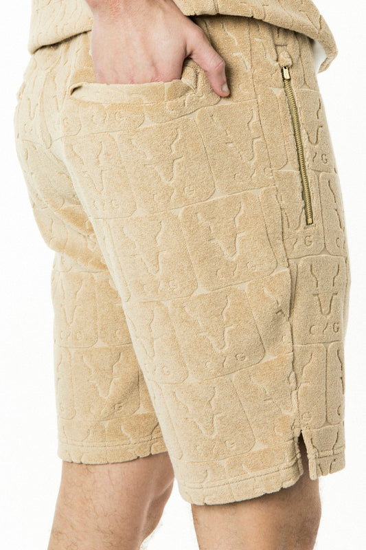 ロゴJQ柄パイル ショートパンツ