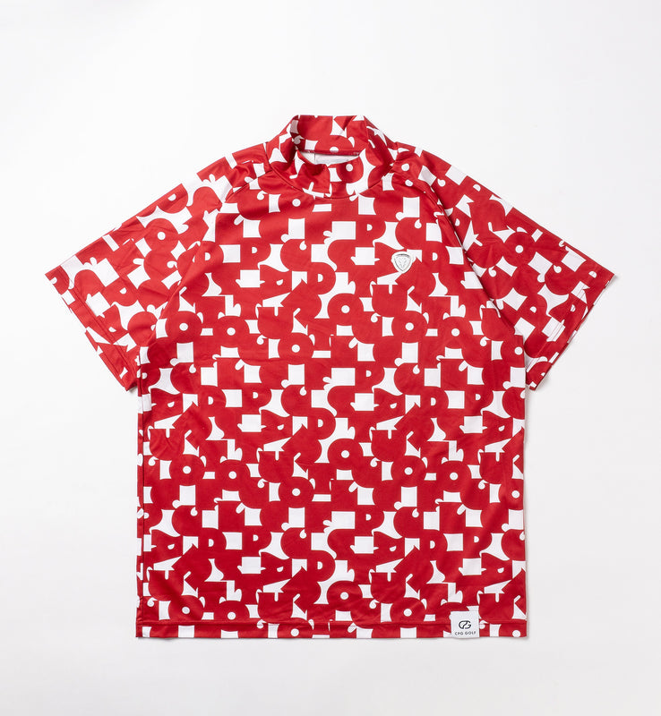 70’S調タイポグラフィプリントモックネックSS | MEN-SAMPLE-