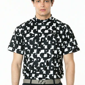 7’S調タイポグラフィプリントモックネックSS（ショートスリーブ）｜MEN