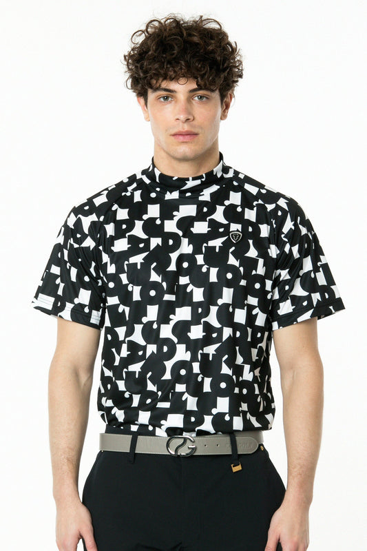 7’S調タイポグラフィプリントモックネックSS（ショートスリーブ）｜MEN