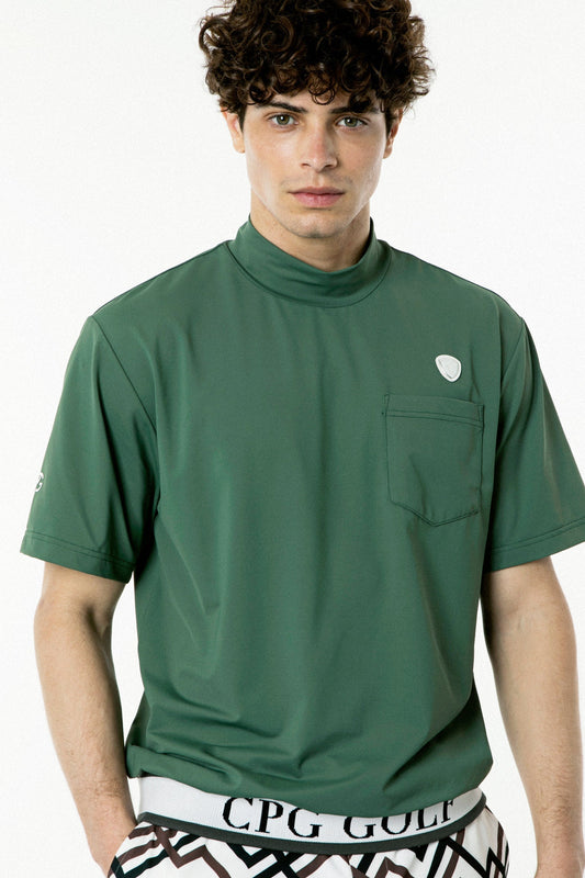 裾JQテープ付きモックネックSS（ショートスリーブ）